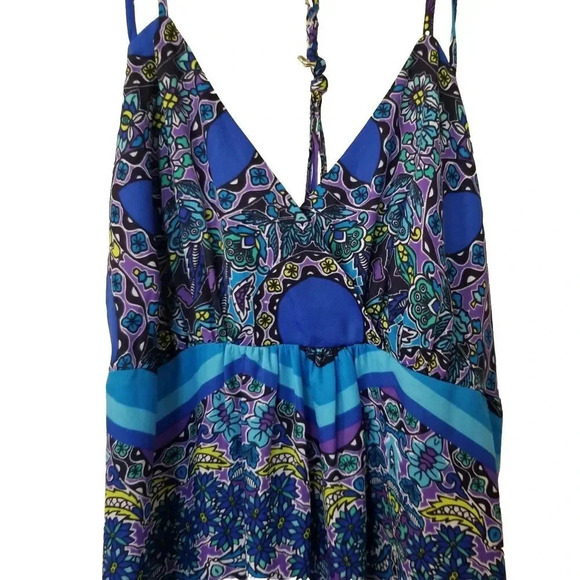 Laundry by Shelli Segal Maxi Dress Size 6 Womens Blue Purple Paisley Vneck - Picture 5 of 7